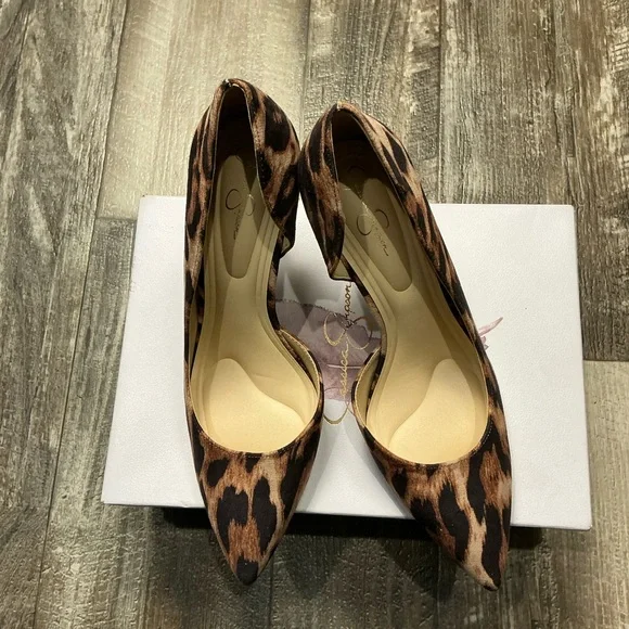 Jessica Simpson Leopard Print Pointed Toe D'Orsay Pump Size 7.5 - Picture 7 of 16